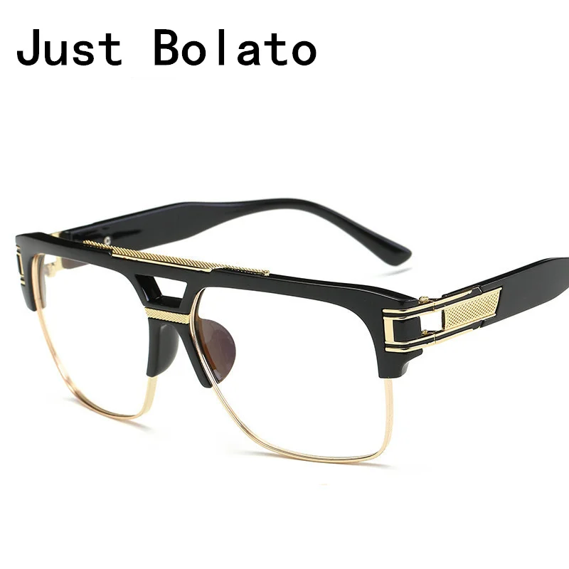 Модные Винтаж негабаритных квадратные Очки Для женщин Марка Золото прозрачные