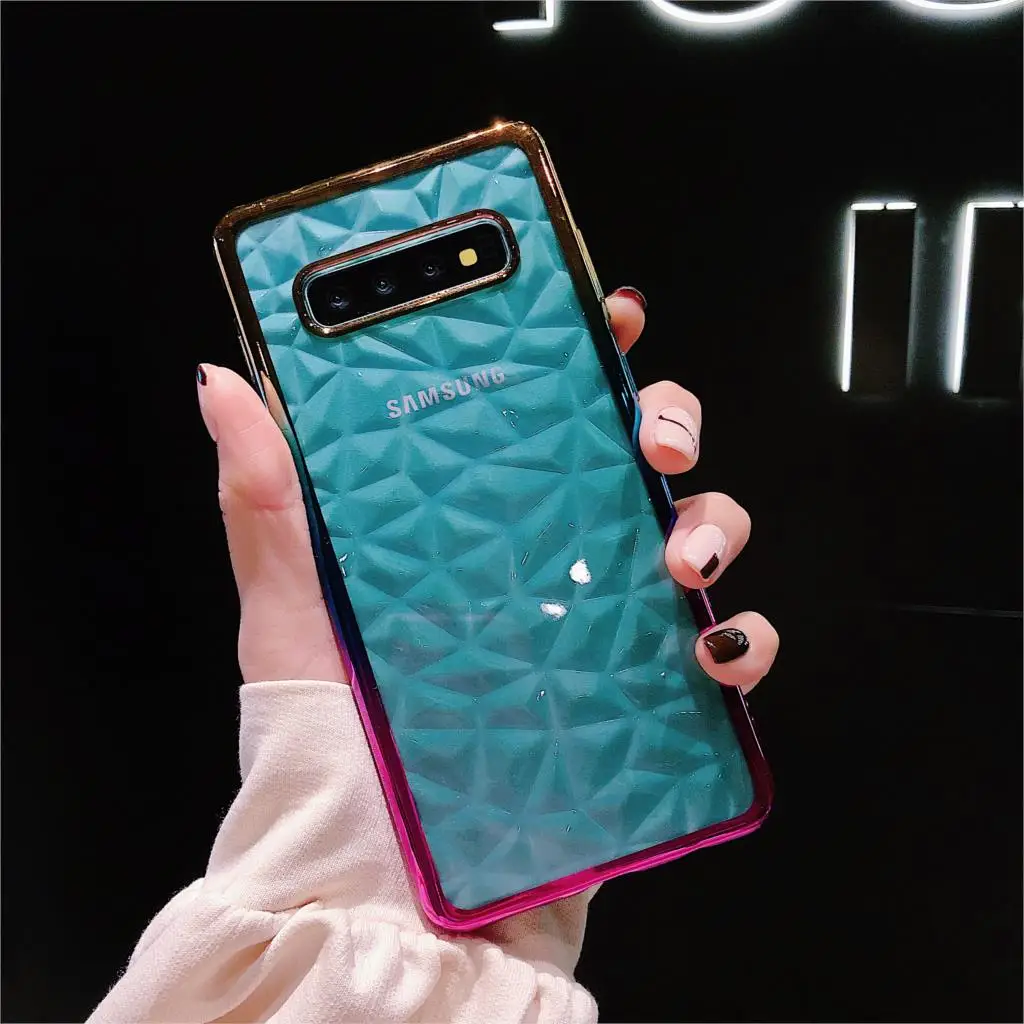 Ромбовидный узор градиент Edge чехол для samsung Galaxy S9 плюс A70 A50 A40 A30 A20 A10 M10 M20 S10 S8 J7 Neo A9