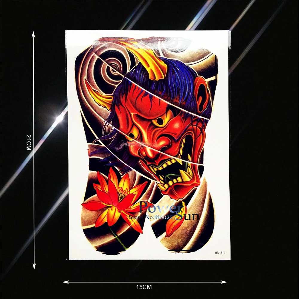1 шт. злой демон Лотос Монстр временная татуировка наклейка Водонепроницаемая