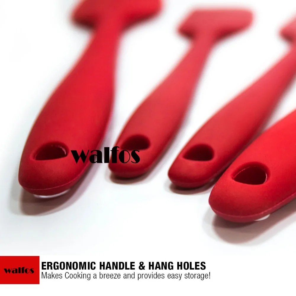 WALFOS 5 шт. силиконовая ложка шпатель для смешивания с прорезями ковш кухонный