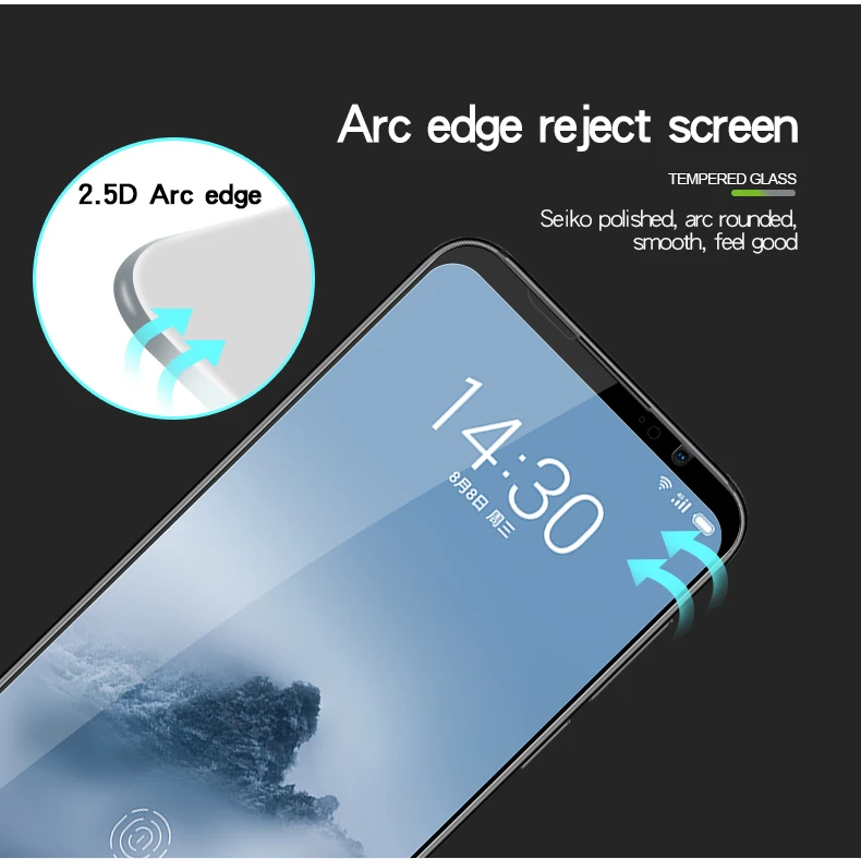 Полное покрытие закаленное стекло для Meizu 16X Защита экрана Защитная пленка стекла