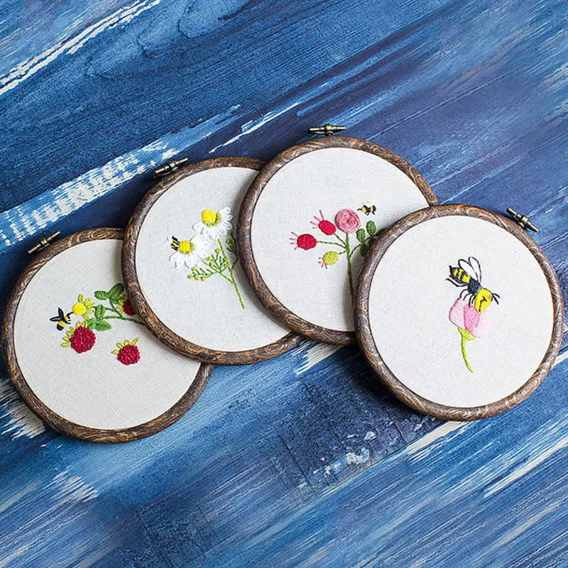 Simple Design 3D DIY Flower Daisy Printed Embroidery Kits Plant Handmade Needlework Hoop Cross Stitching for Beginner Art Craft | Дом и сад