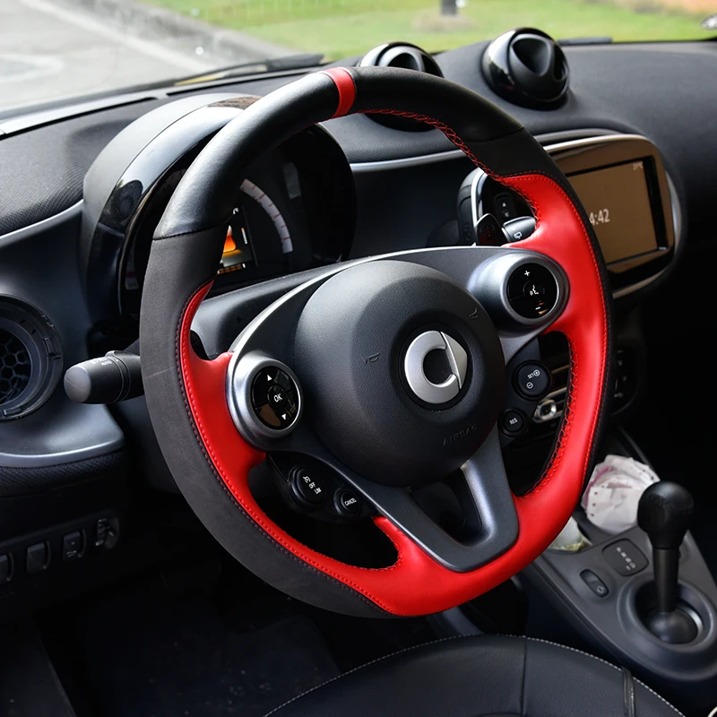 Чехлы из натуральной кожи для руля диаметром 38 см Smart 453 Fortwo Forfour|Чехлы на руль| |