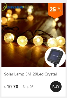 OSIDEN Солнечная лампа 5 м 20Led хрустальный шар Глобус luz водонепроницаемый теплый белый Сказочный светильник садовое украшение наружная Солнечная светодиодная гирлянда