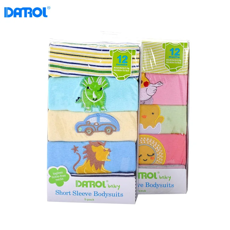 DANORL/модные детские хлопковые боди 5 шт. одежда с короткими рукавами для младенцев