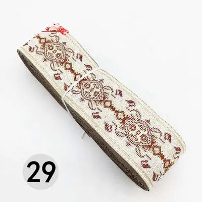 29 7 м/лот, тканая жаккардовая лента шириной 3,3 см, отделка геометрическим тотемным узором для штор и аксессуаров одежды, кружевная ткань HB188 - Цвет: 29