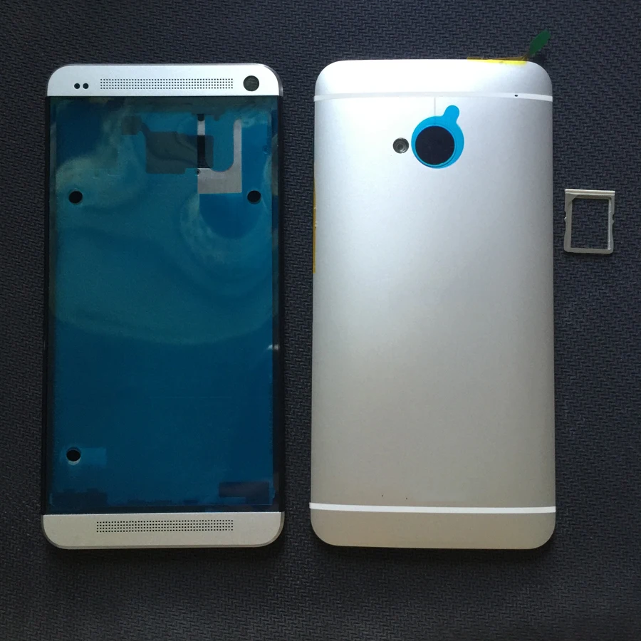 Для htc One M7 средняя рамка ЖК передняя рамка Корпус и клей+ крышка на батарейку чехол с объективом камеры+ лоток для sim-карты
