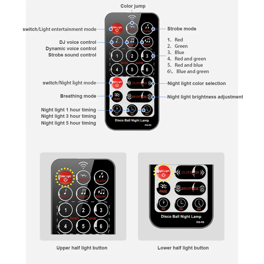 Мини светодиодный УФ черный свет 6 Вт звуковая активация Дискотека Сценический