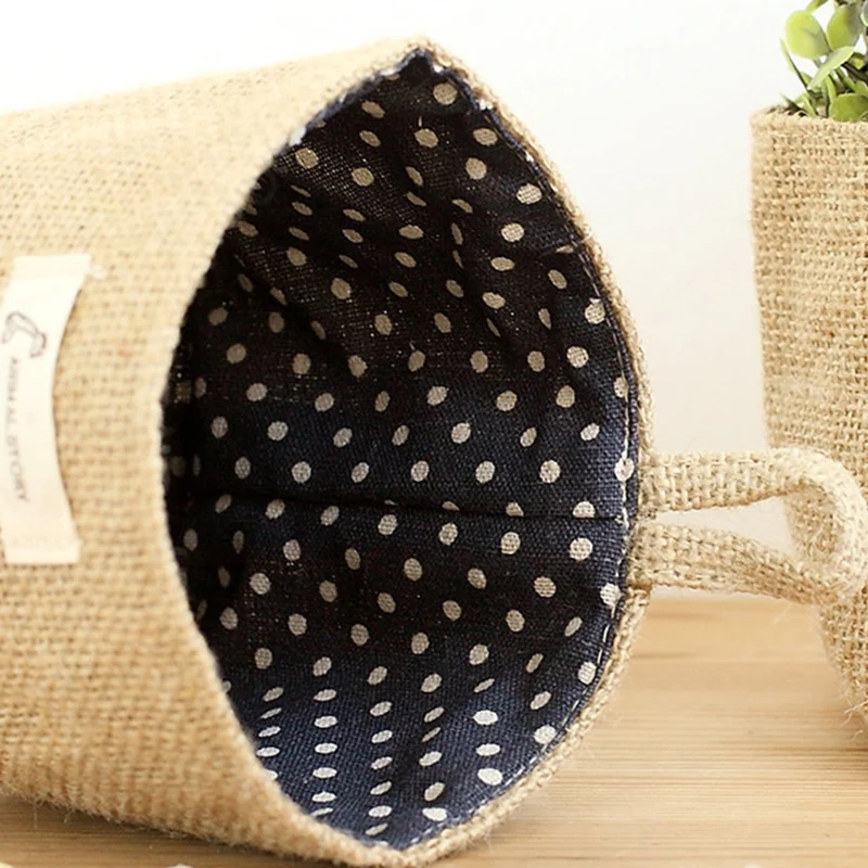 Мини-сумка для хранения из хлопка и льна детская игрушка корзина мелочей