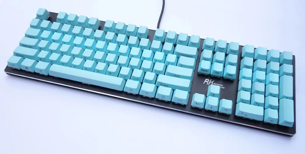 Колпачки клавиш OEM светло голубые толстые PBT раскладка ANSI верхняя печать боковая
