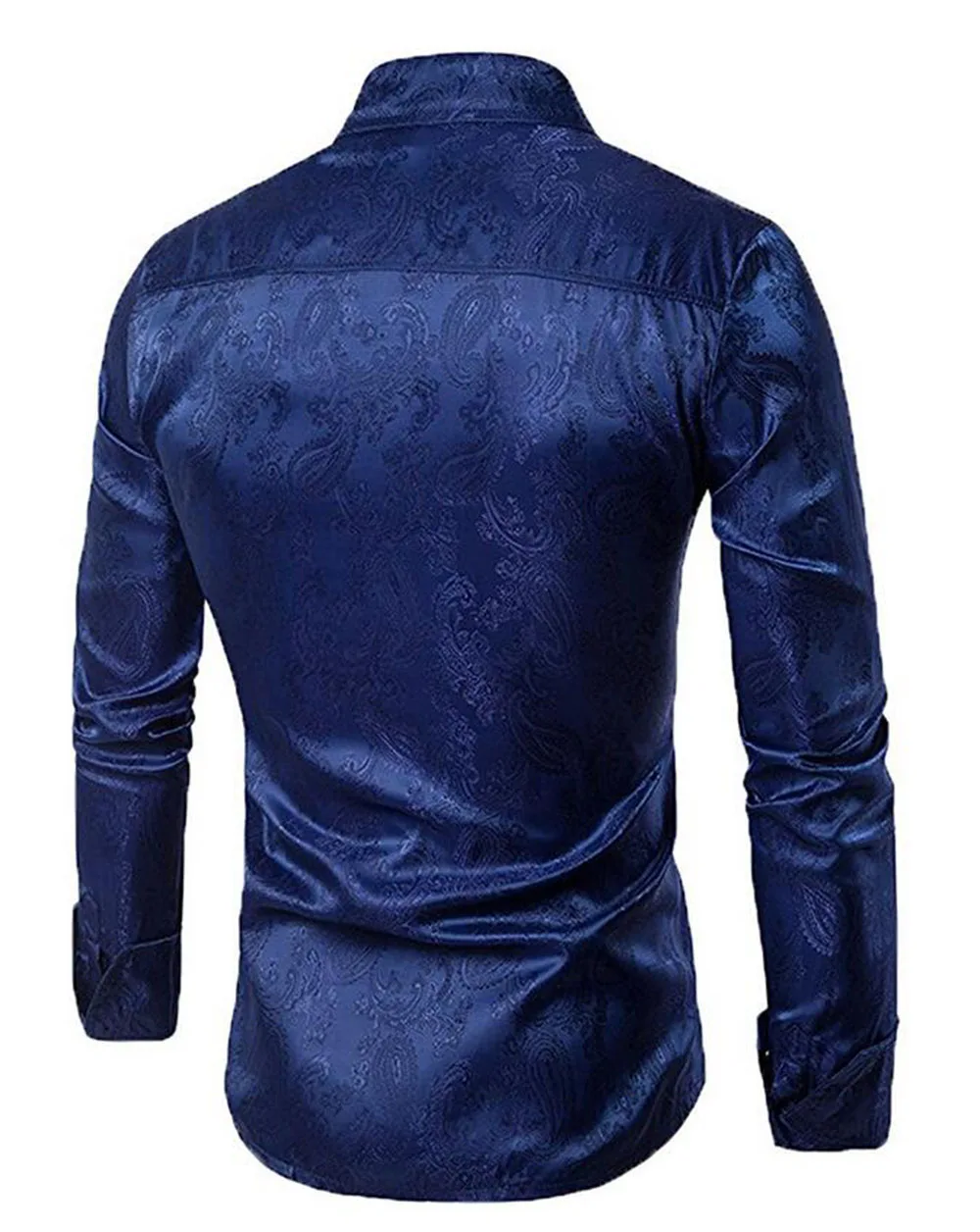 

Loldeal Men's Long Sleeve Printed Silk Dress Shirt Dance Prom Party Button Down Fashion Shirts