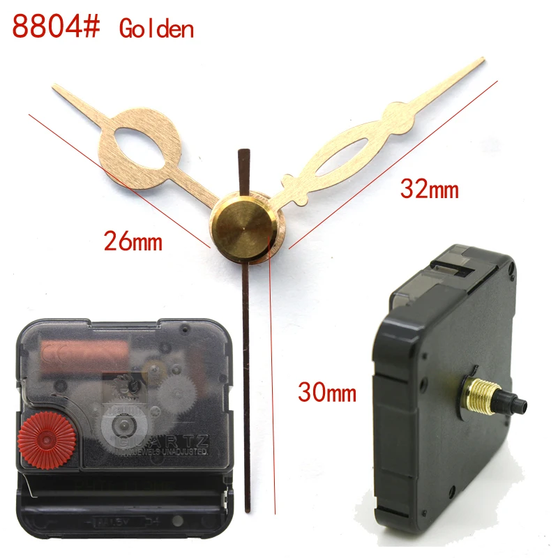

12888 6mm screw length movement Sweep With Golden Clock Hand 8804# Clock Accessory Quartz Movement Plastic DIY Clock Kits