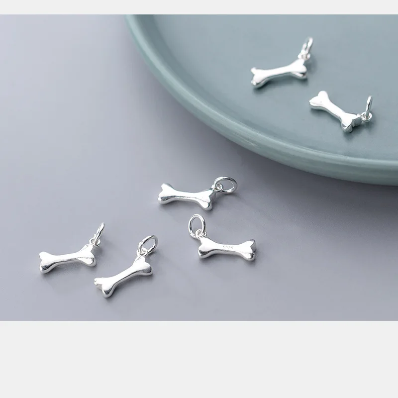 

UQBing Sterling Silver 925 Simple Elgant Heart Animal Bone Charms DIY Pendant Charms for Jewelry Making Findings Accessories