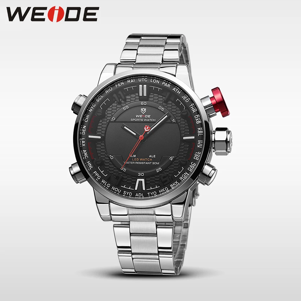 WEIDE мужской роскошный бренд часов светодиодный спортивные цифровые часы из