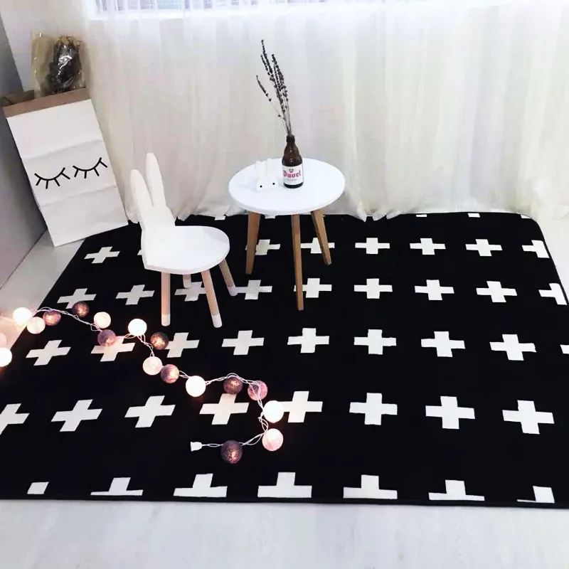 Kopen Aardbei Kleed Dikke Vloermat Zachte Carpet Woonkamer Multi Fuction Yoga Mat Cross/diamant/cherry Bloemenprint Kleed Game Pad