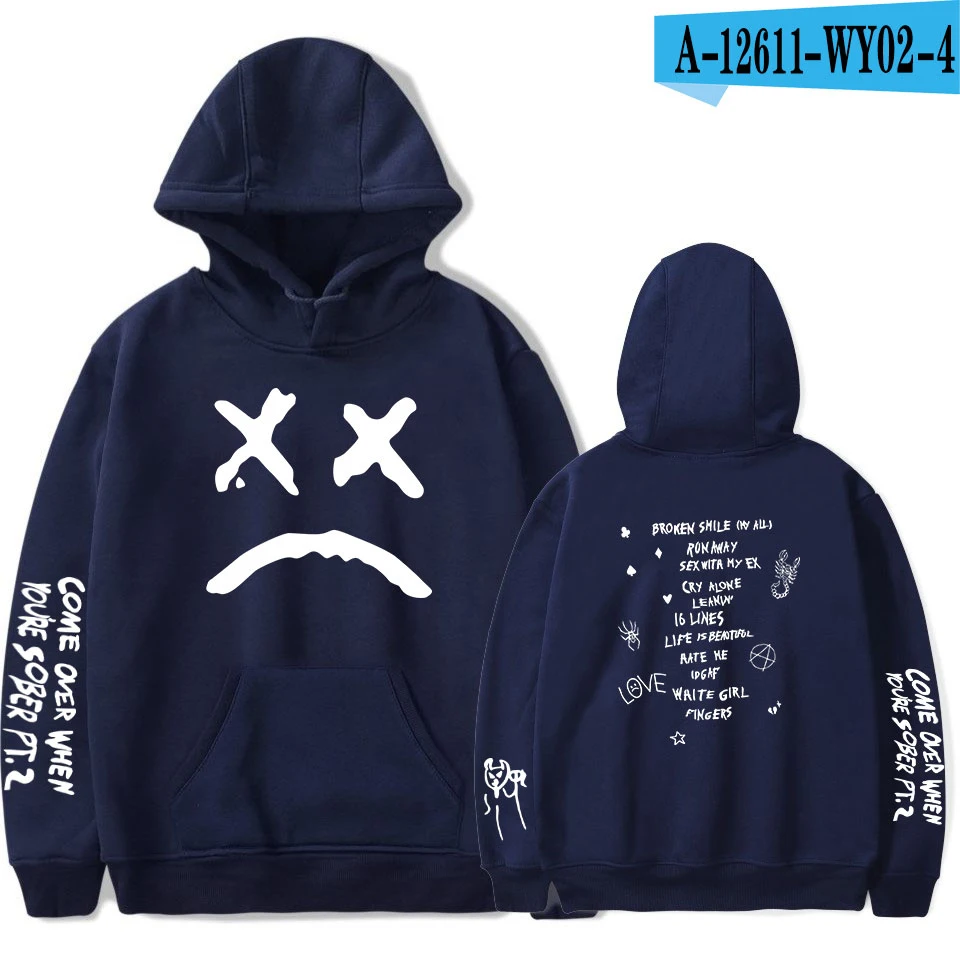 Navy Blue Lil Peep HEllBOY толстовки мужские/женские модные толстовки с капюшоном новые Lil Peep Fans Harajuku Хип-Хоп Уличная одежда 4XL - Цвет: Navy Blue