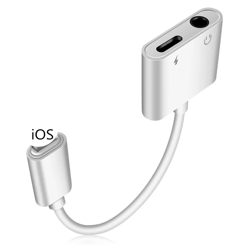 2 в 1 для Lightning адаптер iPhone 5 5S SE 6 6S зарядное устройство разветвитель до 3 мм разъем