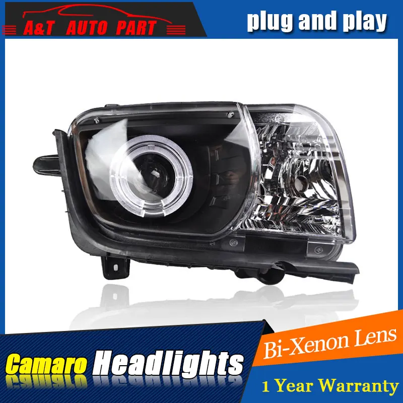 

car Styling LED Head Lamp for Chevrolet Camaro led headlights 2009-2015 head light drl H7 hid Bi-Xenon Lens angel eye low beam