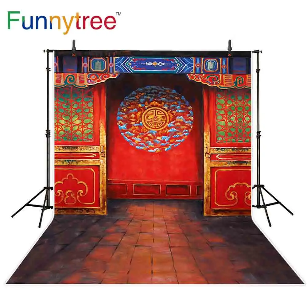 Фон для фотосъемки Funnytree винтажный Красный китайский новогодний Свадебный
