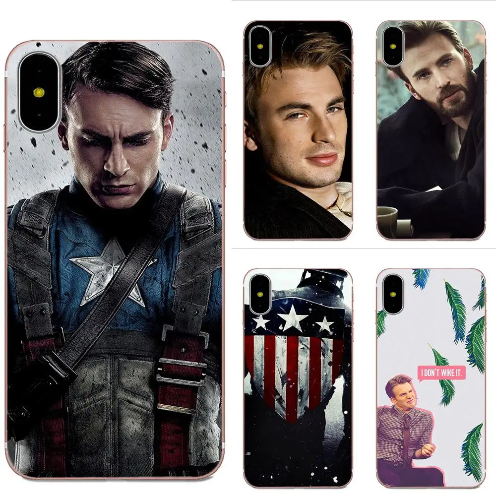 Капитан Америка Криса Эванс для Galaxy J1 J2 J3 J330 J4 J5 J6 J7 J730 J8 2015 2016 2017 2018 мини Pro Мягкий
