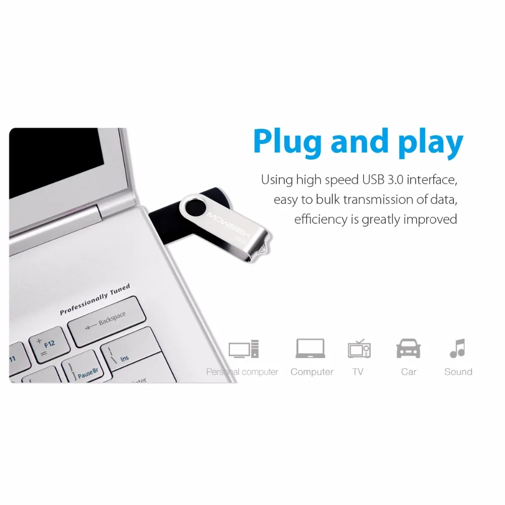 Moweek высокая скорость 3 0 usb флеш накопитель вращающийся металлический реальная