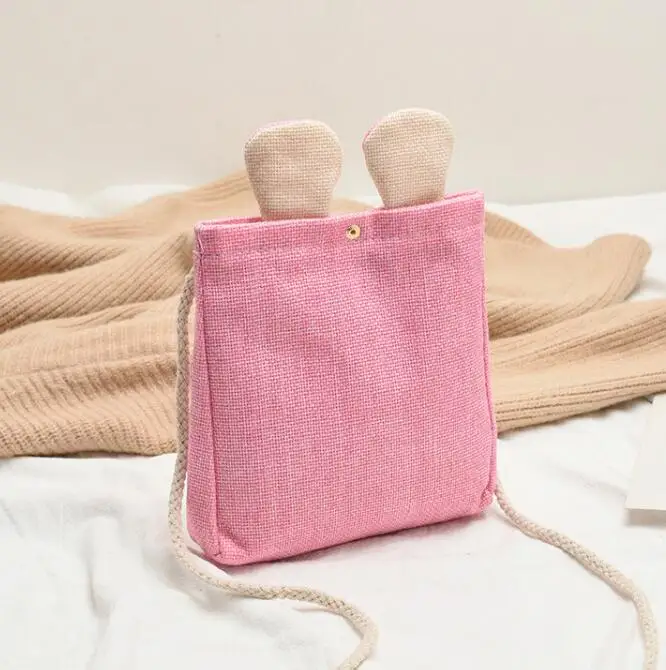 Оригинальная сумочка 2019 Новая цветная Льняная сумка с кроликом на плечо для