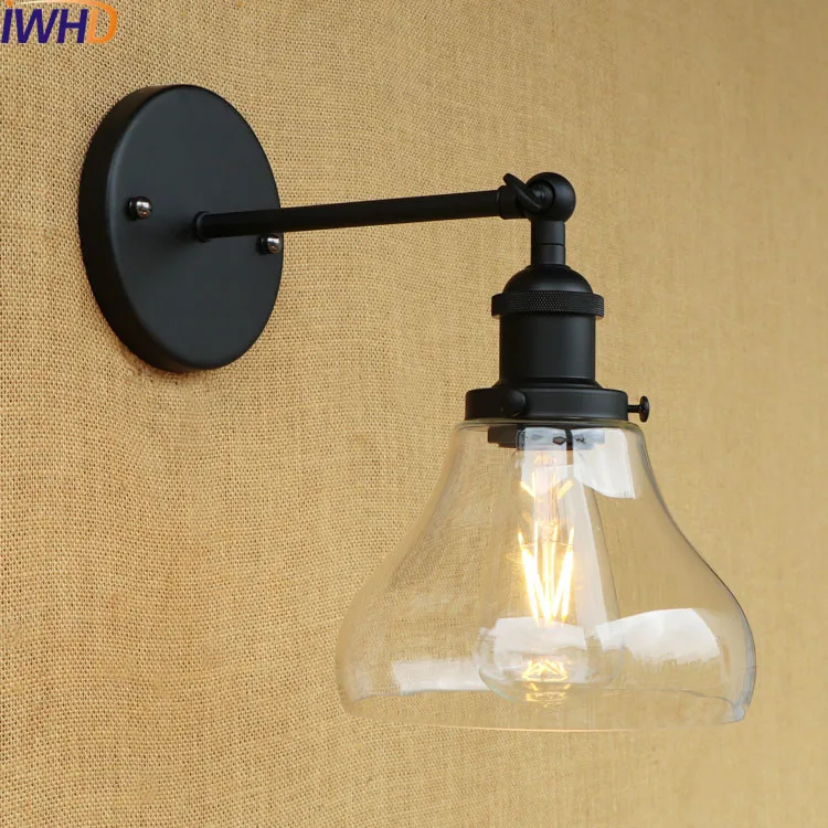Iwhd Стекло мяч ретро Винтаж настенные светильники бра wandlamp LED edison промышленных настенный светильник Лофт Apliques сравнению Lampen