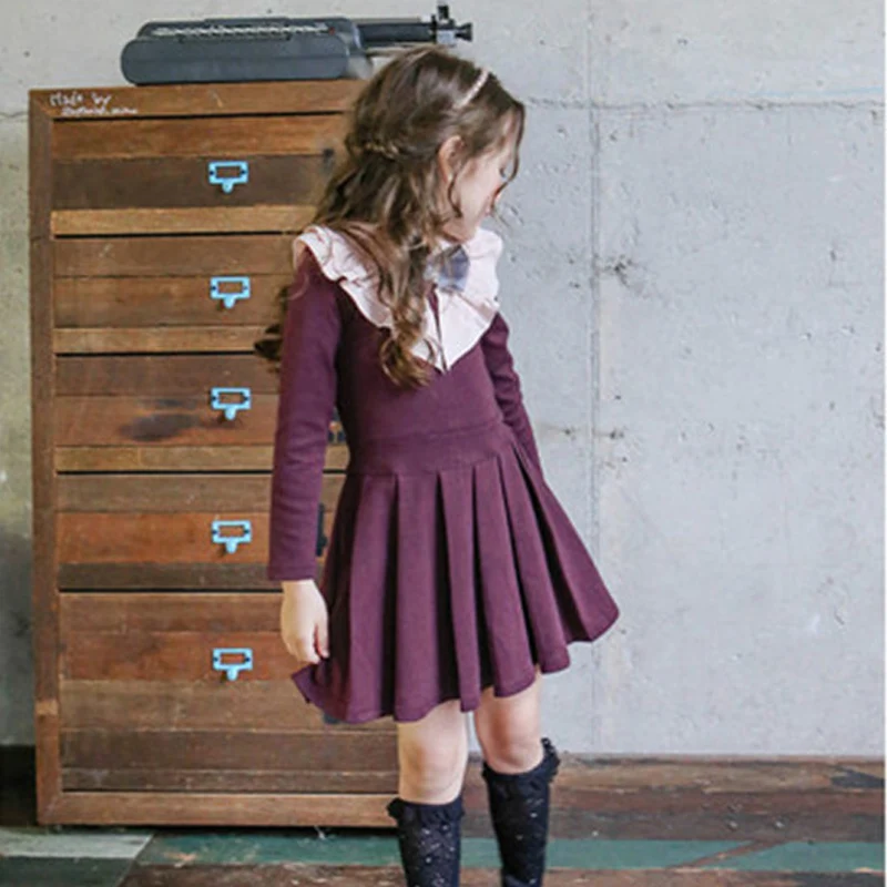 Кружевной бантик для девочек украсить платье Детская одежда с длинными рукавами