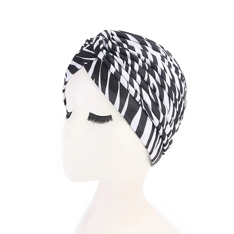 Women Twist Print Turban Headband Bandanas Headwear Stretchy Mujer Chemo Hair Warp Beanie Headcover Hijab | Тематическая одежда и