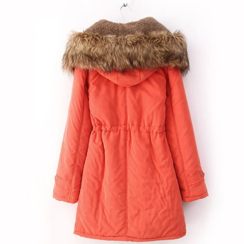 Новинка 2018 Зимняя женская куртка с капюшоном и меховым воротником пальто на