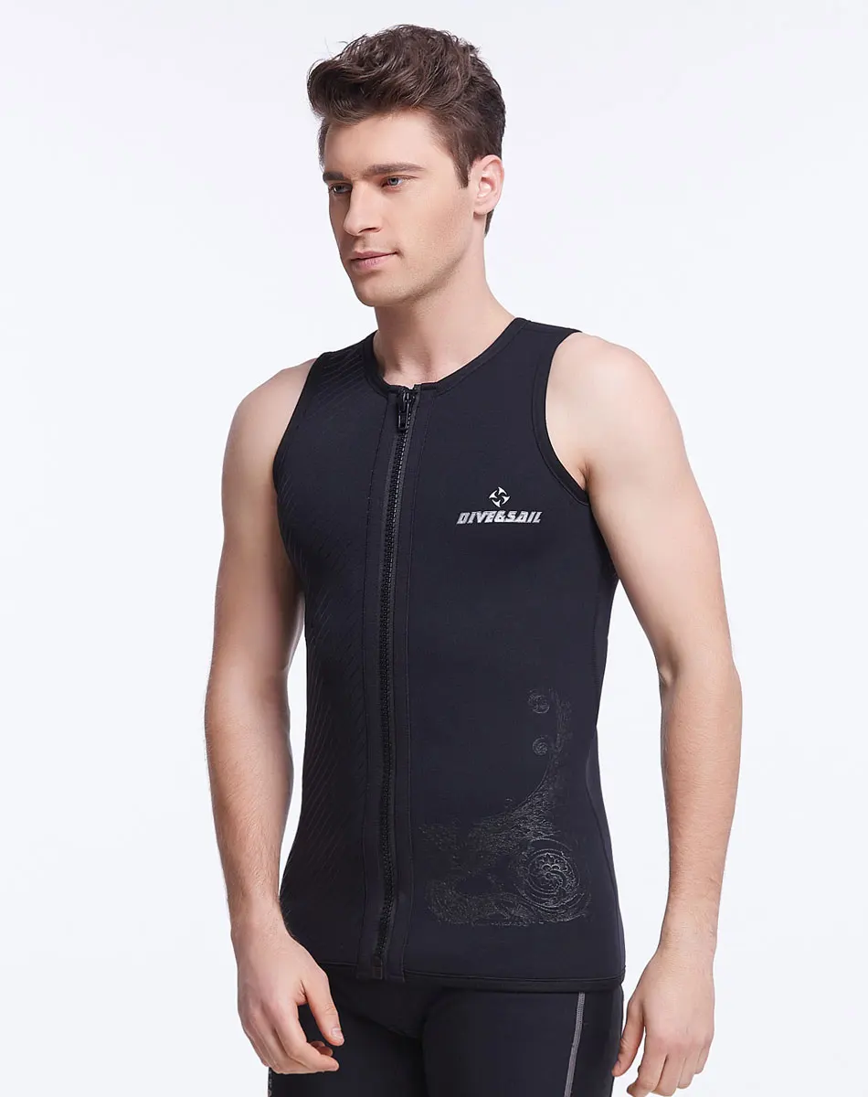 Неопреновый жилет 3 мм гидрокостюм с верхней молнией спереди для дайвинга