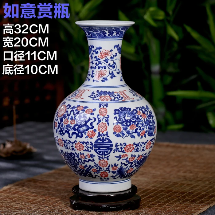 6 Styles Antique Chinese Blue And Red Ceramic Porcelain Vase With Qing Qianlong Mark | Дом и сад