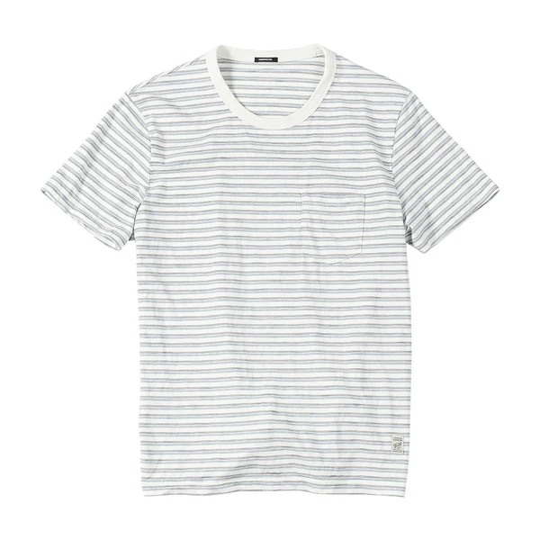 white blue striped SIMWOOD полосатая футболка мужская летняя новая футболка Бретон Топ Повседневная хлопок дышащая футболка размера плюс 190324 - Цвет: white blue striped