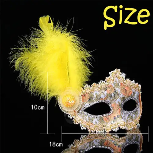 Маска для глаз Женская кружевная с перьями искусственными бриллиантами | Дом и