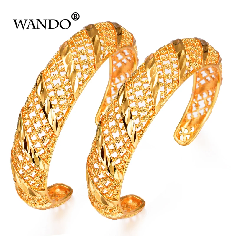 WANDO 2 шт./лот открытый Дубай изысканный браслет для женщин золотой цвет и медь