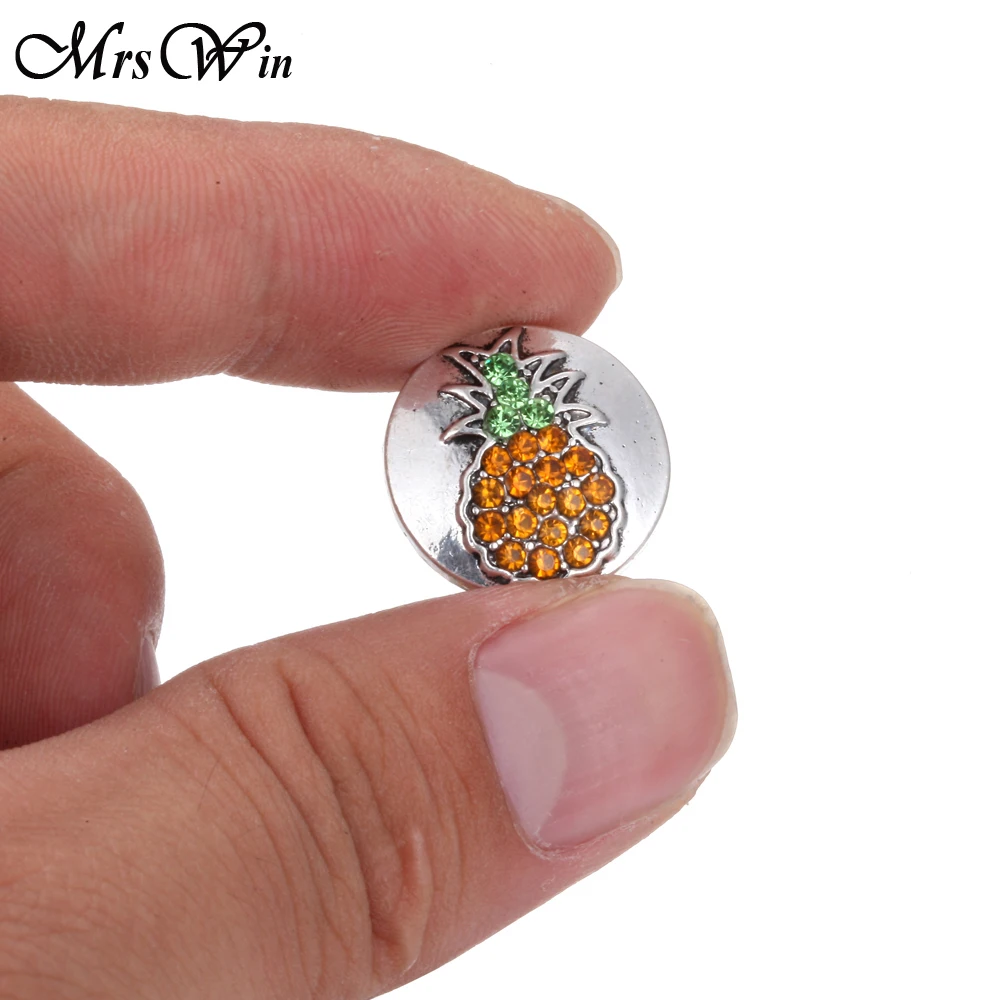 6 шт./лот Новинка ананас 18 мм Стразы хрустальные кнопки с медной кнопкой для