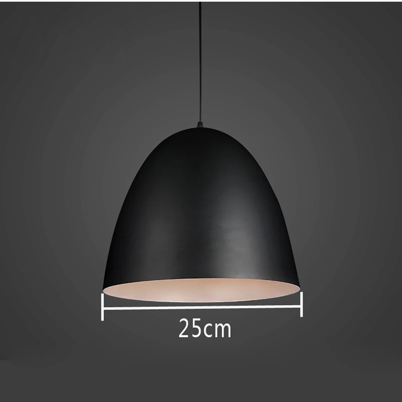 D black 25cm Простой Ресторан подвесные светильники современный кофе магазин бар AC110V/220 V E27 для декора подвесные лампы - Цвет корпуса: D black 25cm