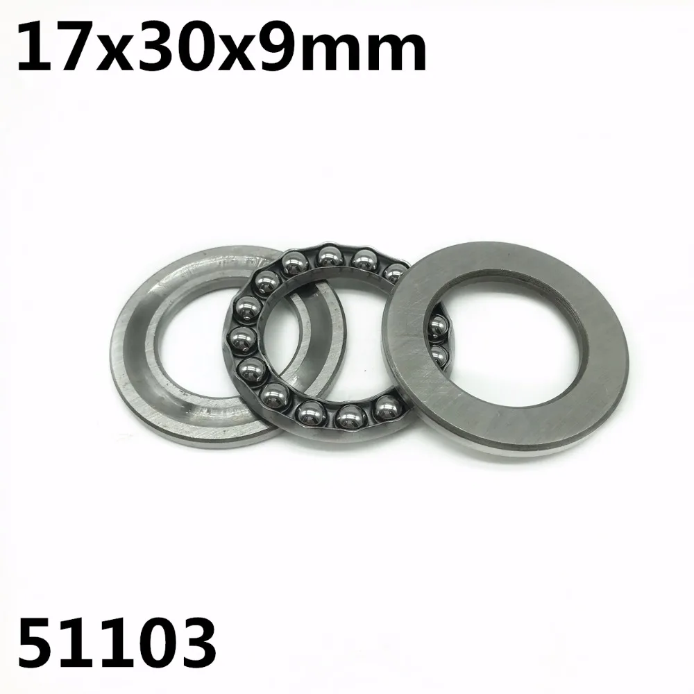 10Pcs 51103 17x30x9mm Axial Thrust Ball Bearings 8103 High quality