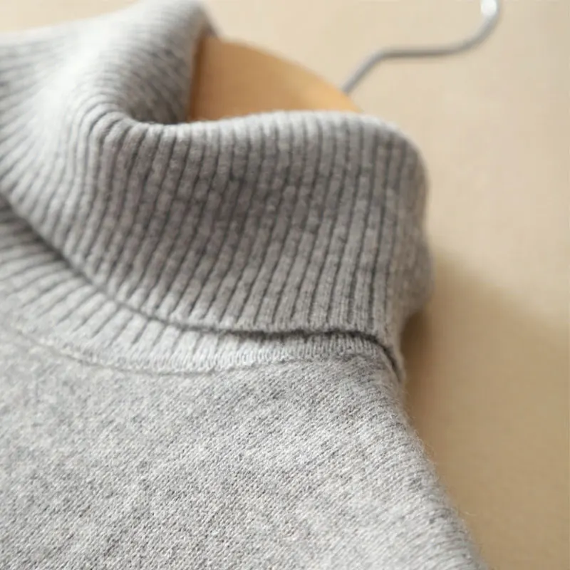 Kashana Cashmere Sweater Turtleneck 100% Pure Pullovers Long Sleeves Knitting Solid Color Gray | Женская одежда