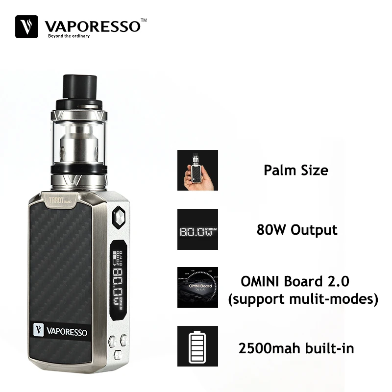 Оригинальный Vaporesso Таро Nano комплект электронных сигарет Vape кальян с 80 Вт модель TC