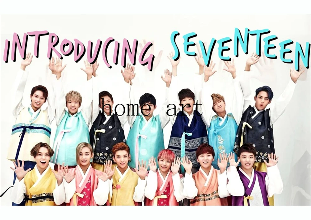 Многоцветный Корейская группа seventeen плакат ясное изображение наклейки на стену украшение дома хорошее качество печать белая бумага с покрытием домашний арт бренд - Цвет: Многоцветный