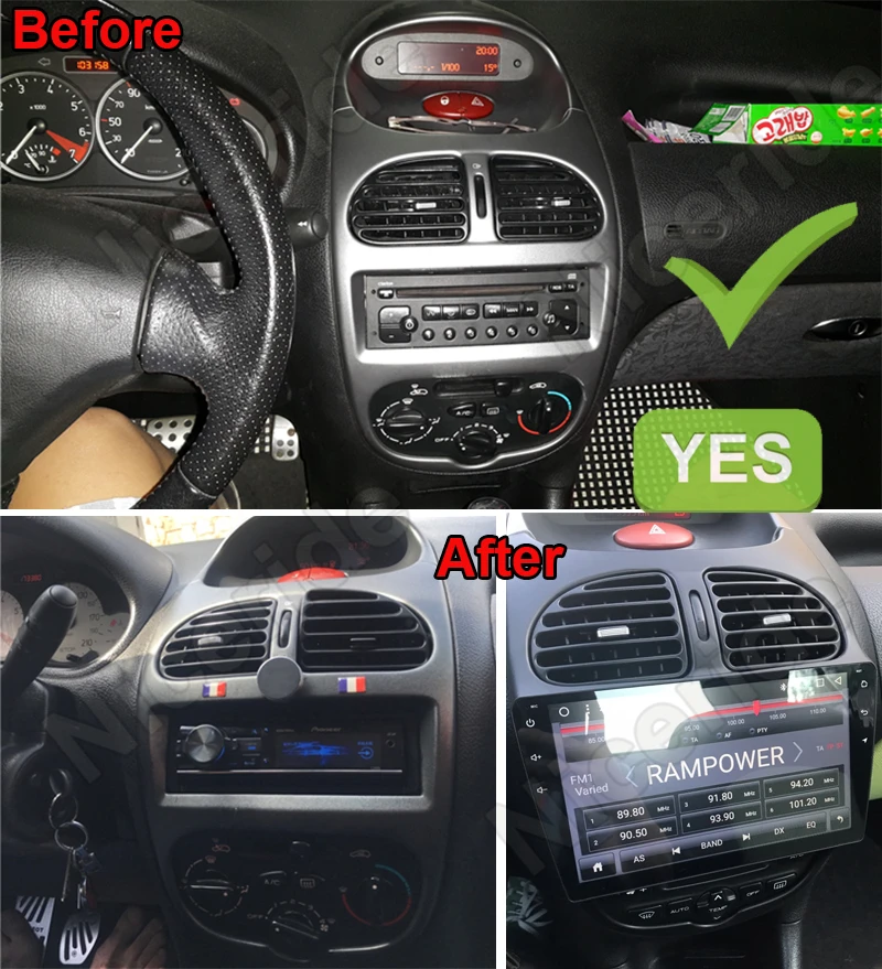 Автомагнитола для Peugeot 8 1 9 дюймов Android 0 206 GPS навигация стереомагнитола 2000
