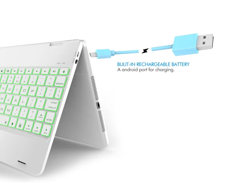 Witsp@ d-чехол с подсветкой клавиатуры для нового iPad 9,"&, Матовый Резиновый на ощупь умный Фолио Жесткий задний Тонкий чехол