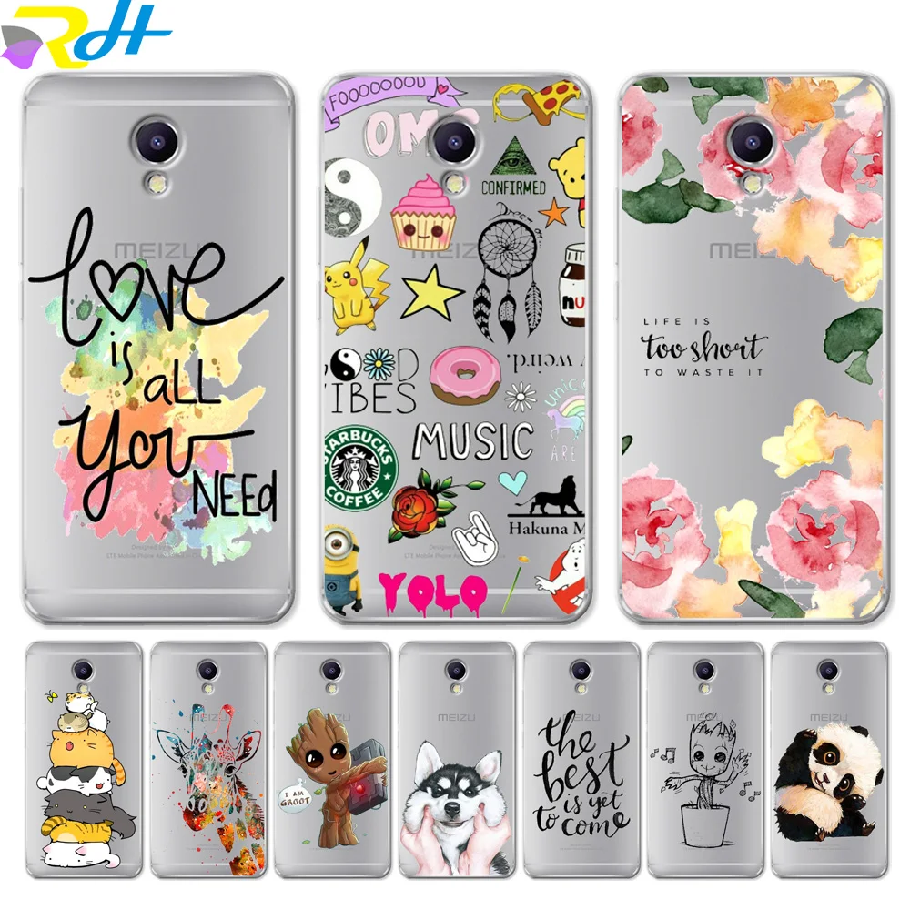 Чехол Etui для Meizu U10 U20 M5 Note M5C M3C Pro 6 M3S Max M5S M6 M3 Модный чехол с милыми