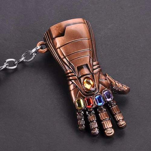 copper 10 шт./лот Мстители 4 танос ручные перчатки брелок Marvel Comics Movie Car модные украшения вечерние подарки для мужчин - Color: copper