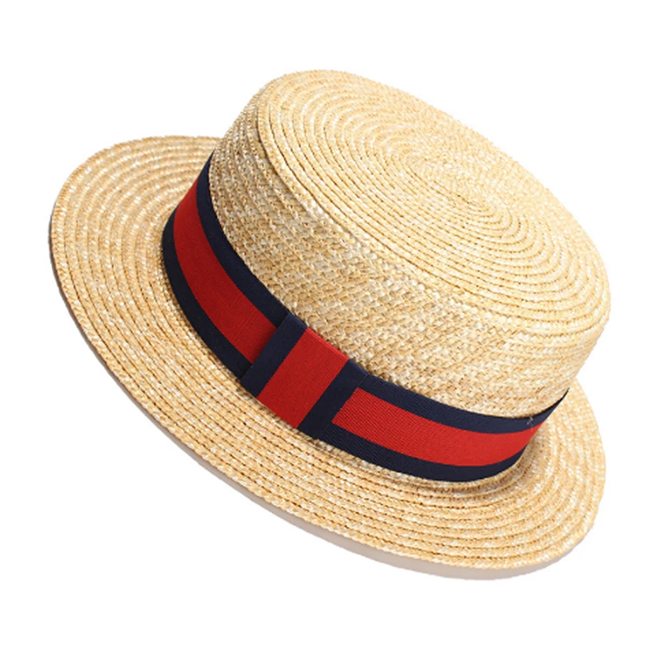 Дамская Панама шляпа Соломенная Панама, шляпы женская красная лента пляжная шляпа от солнца Для женщин элегантные праздничные брендовые Британские женские летние Шапки, можно носить как передней частью, так и задней