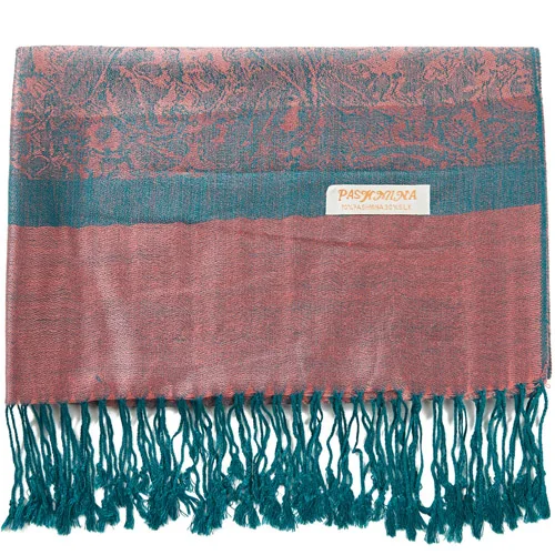 55-Rose-Teal Пашимина шелк Пейсли шарф Жаккард осень деформация зима шаль кашемир хиджаб длинный 2 тонов мягкий высокое качество подарок фиолетовый черный - Цвет: 55-Rose-Teal