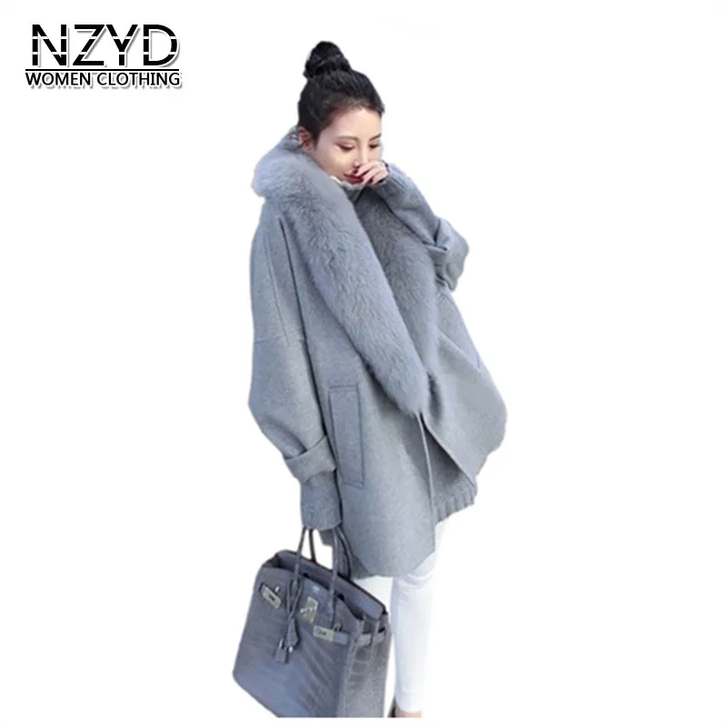 2018 осенне зимняя женская шерстяная куртка новый стиль модная средней длины