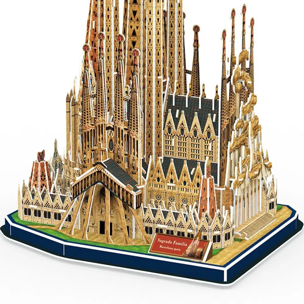 RCtown 194 шт 3D пазл Sagrada семейная церковь с книгой Обучающие Развивающие популярные игрушки для мальчиков и детей HWD30