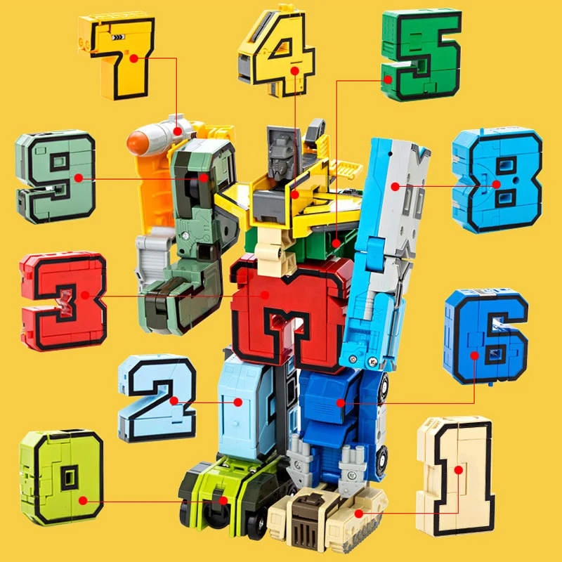 

Creative Building Blocks Educational Bricks Figure Transformation Number Robot Deformation Robot Toy Compatible City